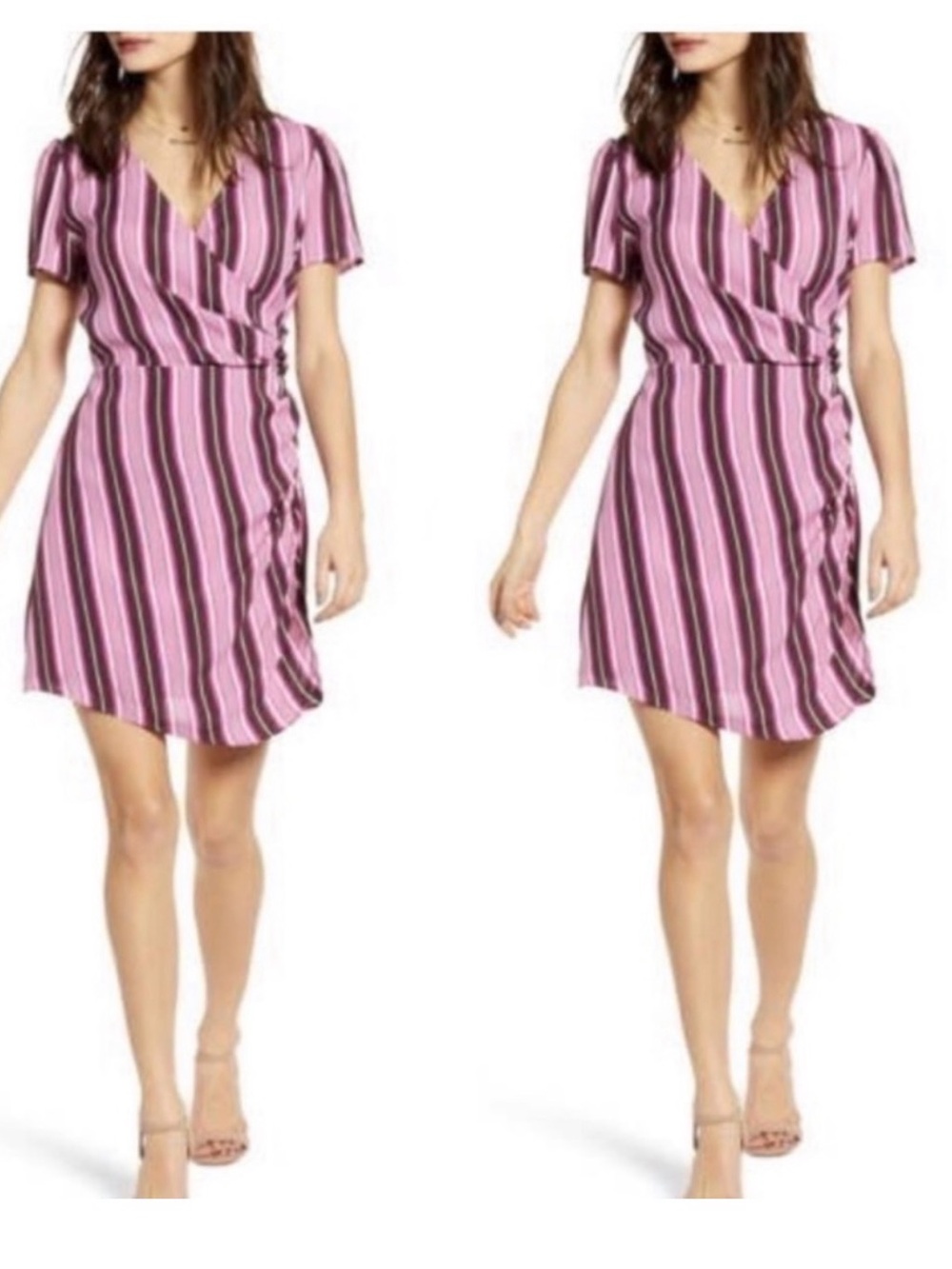 Leith faux wrap midi dress S
